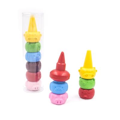 China Bright Non-Toxic Non-Toxic Color Wax Finger Crayon For Kids Parm-handle for sale