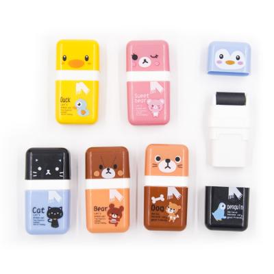 China Cute Animal Shaped Promotional Eraser Roller Rubber Eraser With Remover for sale