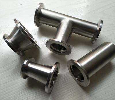 China vacuum fittings & Components KF Vacuum Reducer Equal Stainless Steel Tee Pipe Fitting 45 Degree Tee Vacuum Side Flange Fittings and Components for sale