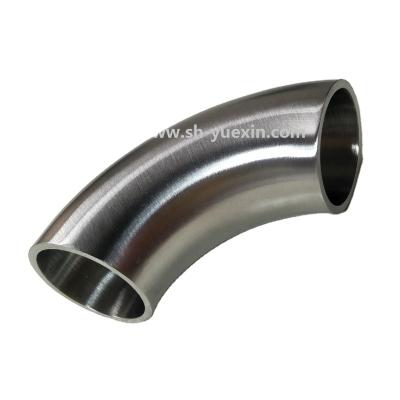 China Joining Pipe Lines Elbow Sanitary 304 45 90degree Reducer Bend Spout Flange 316L Stainless Steel Elbow Vacuum Pipe Fittings With Laser Printing for sale