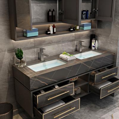 China Durable Hot Sales Luxury Hotel Vanity Custom Simple Modern Bathroom Cabinet for sale