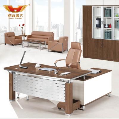 China Modern L Shaped Stability Melamine Wood Manager MDF Executive Desk for sale