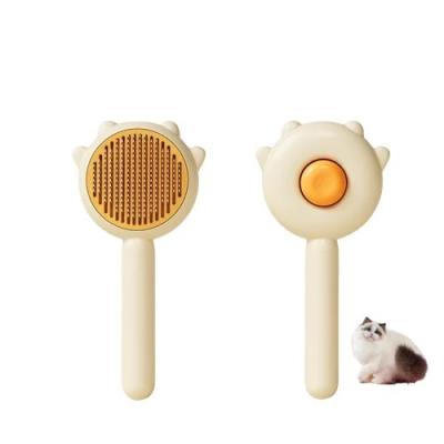 China Sustainable Pet Grooming Brush Throw Deep Cleaning Washable Comb Massaging Self Cleaning Hair Remover Grooming Pet Brush for sale