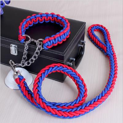 China Sustainable Premium Quality Pet Lead Leash With Collar Dog Collar Leash Set Strong Heavy Duty Rope Dog Leash for sale