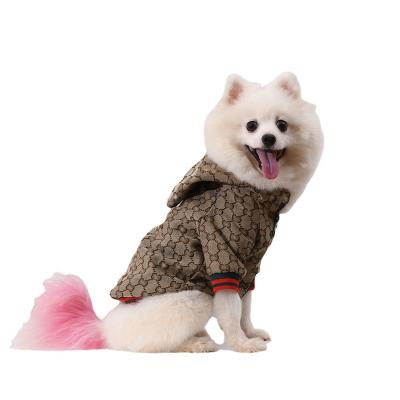 China Wholesale Stocked Luxury Branded Pet Hoodies Dog Clothes Winter Clothes For Pets Luxury Pet Apparel for sale