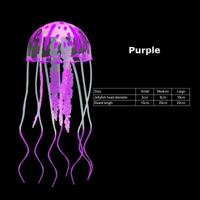 China Viable Landscape Fluorescence Silicone Jellyfish Floating Cute Fish Tank Ornam Fish Tank Cool Toys Decorations for sale