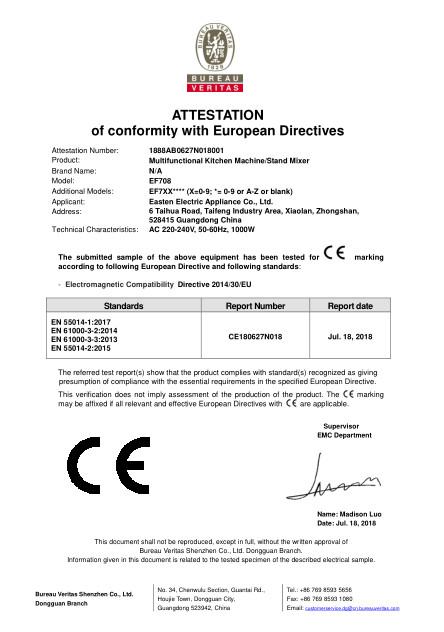 CE - Easten Electric Appliance Co.,LTD