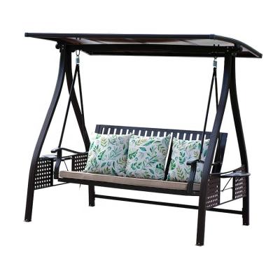 China Modern outdoor patio 3 seater swing chair with canopy for sale