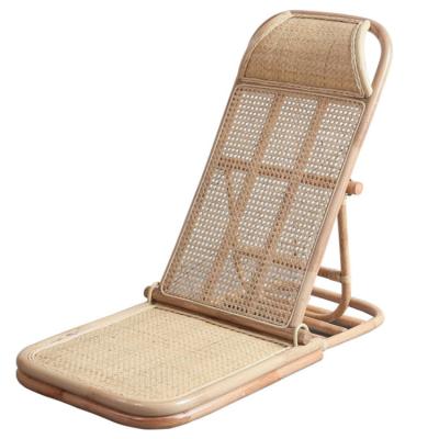 China Real Rattan Folding Chair High-Back Rattan Leisure Beach Garden Folding Chair Transitional Natural Outdoor Patio Rest for sale