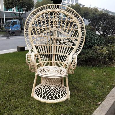 China Durable Customized Handwoven Wicker Party Furniture Event Wedding Chair Indonesian Peacock Style Accent Chair for sale