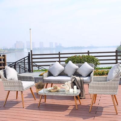 China Factory Price Modern Sectional Outdoor Aluminum Garden PE Rattan All Weather Sofa Set for sale