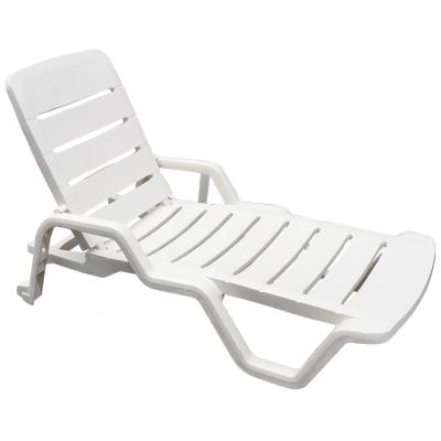 China Modern Outdoor PP Plastic Material Leisure Beach Chair Hotel Sun Lounger Swimming Pool Lounger for sale