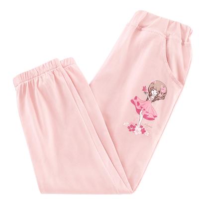 China Fashion custom boutique anti-pilling printed 100% cotton ruffle kids girls pants for sale