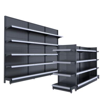 China Sale&Spot Double Sided Hot Sale Factory Wholesale Grocery Store Metal Display Supermarket Racks Shelves Shelf for sale