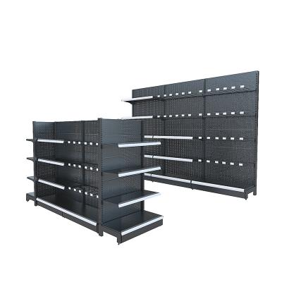 China Double Sided Factory Wholesale Grocery Store Metal Display Supermarket Racks Shelves Shelf for sale