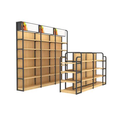 China Wholesale Good Quality New Double Sided Factory Store Supermarket Design Store Shelf Multistory Wooden Equipment for sale