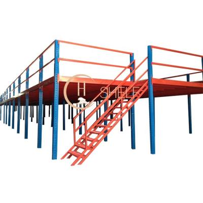 China Corrosion Protection Stable Steel Structure Attic Platform Rack Warehouse Storage Mezzanine Floor With Brackets for sale