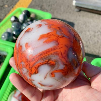 China High Quality Natural Sphere Gemstone China Hetian Jade Chicken Blood Jade Ball for Decoration for sale