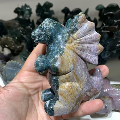 China Wholesale High Quality Ocean Jasper Carving Animal Carving Dinosaur from Europe for Decoration for sale