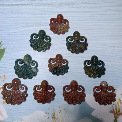 China High Quality Ocean Jasper Carving Animal Carving Healing Crystal Carving Octopus For Souvenirs from Europe for sale