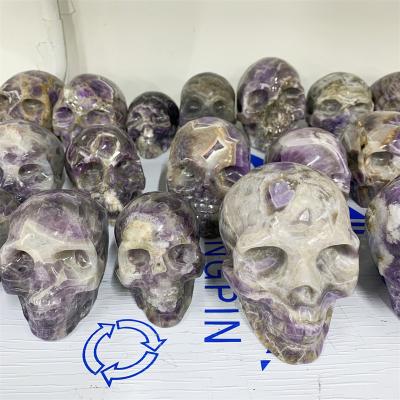 China High Quality Natural Skulls Art Sculpture Dream Amethyst Skulls from China Gemstone for Crafts for sale