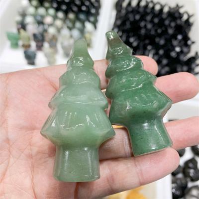 China Wholesale High Quality Europe Father Christmas Tree Snow Man Carving Gemstone For Gifts for sale