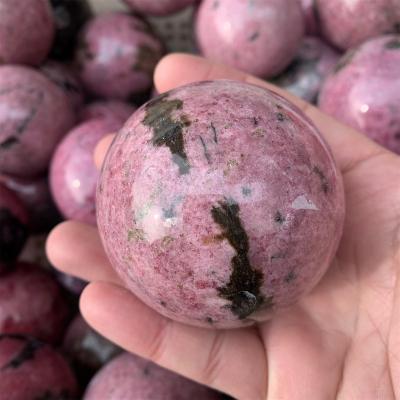 China China Wholesale Rose Rhodonite Crystal Ball Healing Gemstone Rhodonite Sphere For Decoration for sale