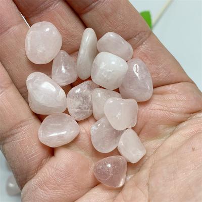 China China 9-12mm High Quality Nature Rose Quartz Chips Healing Stone Gravel Tumbled For Decoration for sale