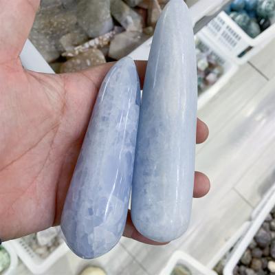 China Magic Wand Opal Quartz Crystal Curve China Wholesale Natural Blue Massage Dildo 11-16cm for sale