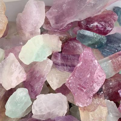 China China Wholesale Crystal Tumble Healing Stones Rainbow Fluorite Nature Rough Stones For Decoration for sale