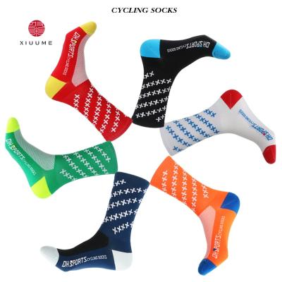 China Antibacterial Wholesale Funny Grip Colored Happy Young Boy Teen Tube Cycling Custom Logo Socks for sale