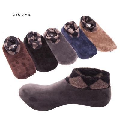 China Anti Slip Anti Slip Novelty Socks Antibacterial Warm Fuzzy Shoes Mens Fleece Winter Crazy Socks for sale