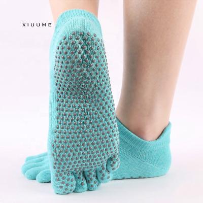 China Antibacterial Cotton Professional Sports Dance Non-slip Five-finger Toe Women Aqua Yoga Socks for sale