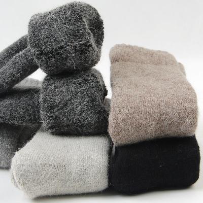 China Wholesale Custom Winter Socks Mens Wool Fleece Thermal Socks Antibacterial for sale