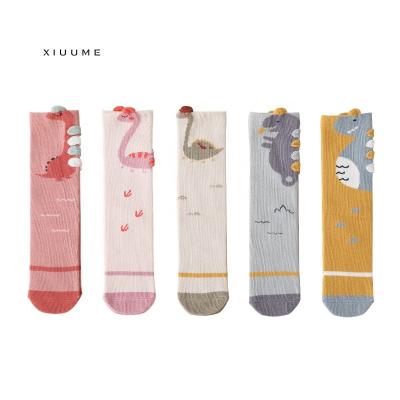 China New Manufacturer Winter Cartoon Dinosaur Cotton Baby Antibacterial Cute Knee High Socks Girl's Socks for sale