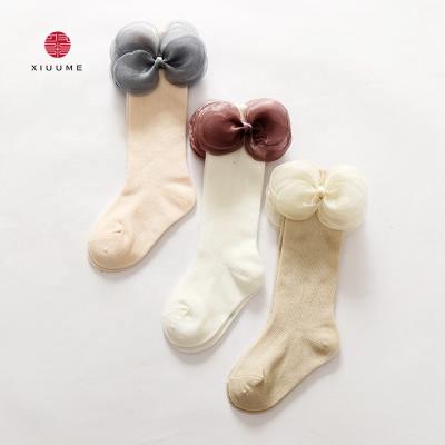 China 2019 New Spring Antibacterial Cute Baby Socks With Bow Tube Kids Socks for sale