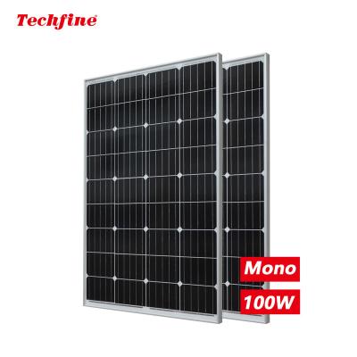 China High efficiency mono solar panel china wholesale equipment for manufacture 12volt 100watt 100w mono solar panel for air conditioner for sale