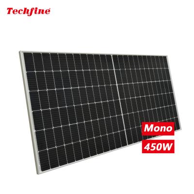 China Techfine Garden Solar Home System Solar Monocrystalline Panels 400W 450w 48v Up Halfcut System For Home Electric Car Off Grid for sale