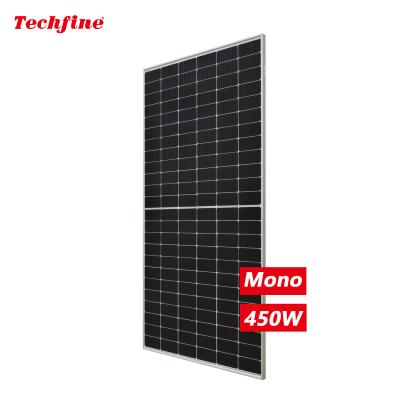 China High Efficiency 450 Watt Single Mono Mono Solar Panel Half-Cut Monocrystalline Solar Panel 450w for Garden Lights Apartments Work in Night for sale