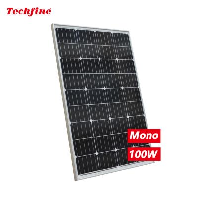 China Solar Home System High Efficiency 100 Watt 100w 12v 24v Full Silicon Monocrystalline PV Solar Panel Photovoltaic for sale