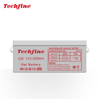 China Safety Techfine hot sale and high quality250ah lead acid battery 250ah 12v gel lead acid battery for sale