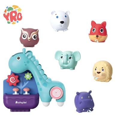 China Amazon Product Hot Selling Gossiping Animal Kids Eco-friendly Material Bathroom Shower Toy Set Baby Bath Toys Set Bathroom Shower Toy Water Spray for sale