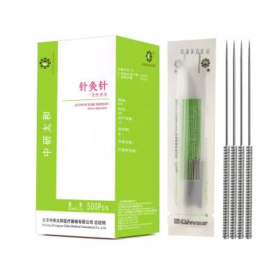 China 500pcs Body Needle Cooper Handle Disposable Painless Intradermal Acupuncture Needle 0.4mm for sale