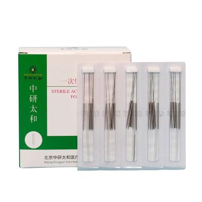 China Disposable Body ZhongYan Taihe Acupuncture Needles Stainless Steel Sterile Dry Teasing One Needle 500pcs for sale