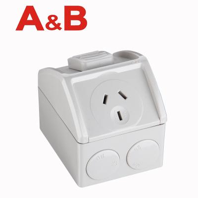 China Australian Standard SAA Approved 250V 10A IP53 Mini Weatherproof Single Powerpoint Outdoor Socket 86*56mm for sale