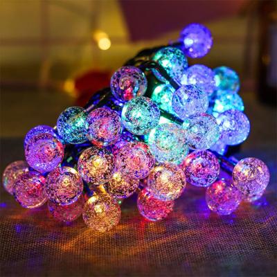 China Waterproof Solar Powered Led Garden Water Droplet String Color Light For Christmas for sale