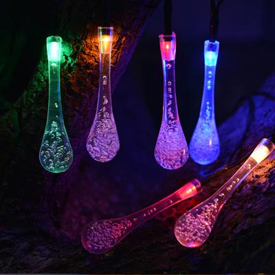 China Garden Water Droplets Solar Power Led Christmas Lights String Lights For Christmas Holiday And Patio Party for sale