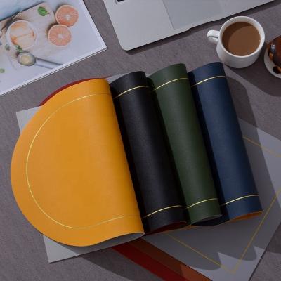 China Hot Sale Wholesale Price Viable Table Place Mat Oval Leather Dish Drying Coasters Custom Table Mat Placemat for sale