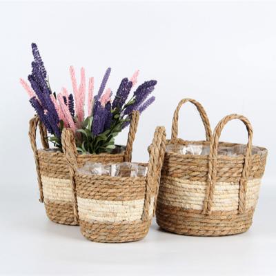 China New Design Hot Selling Size Viable Custom Typha Flower Plant Storage Basket Paper Pot for sale