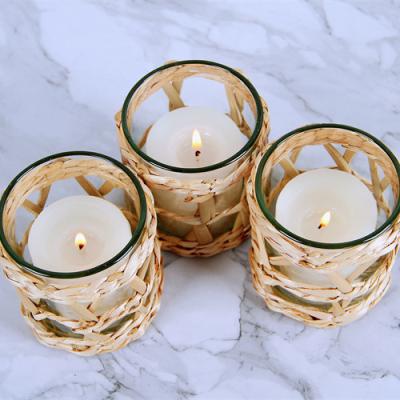 China Viable Wholesales Handmade Vellum Paper Glass Holder Wrapping Cup Glass Candle for sale